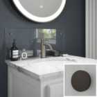 Clear Glass Bathroom Splashback with Bronze Caps