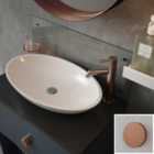 Clear Fluted Glass Bathroom Splashback with Copper Caps