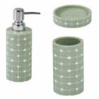 Showerdrape Mosaica Pistachio Green Collection 3 Piece Bathroom Accessory Set