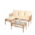 Neo 3 Piece Rattan Wicker Rope Corner Outdoor Furniture Set