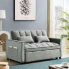Madrid Velvet 2 Seater Pull-out Sofa Bed In Grey
