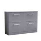 nuie Arno 1200mm Floor Standing 4 Drawer Vanity & Worktop - Satin Grey