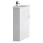 nuie 1 Door Corner Cabinet & Basin - Gloss White