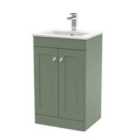 nuie 500mm Floor Standing 2 Door Vanity & Basin 2 - Satin Green