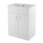 nuie 600mm Floor Standing Cabinet & Mid-Edge Basin - Gloss White
