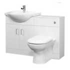 nuie Saturn Furniture Pack with Round Basin (toilet seat included) - Gloss White