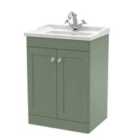 nuie 600mm Floor Standing 2 Door Vanity & Basin 1TH - Satin Green
