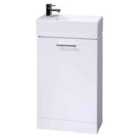 nuie White Compact Cabinet & Basin - Gloss White