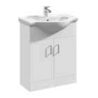 nuie 650mm Floor Standing Cabinet & Round Basin - Gloss White