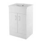 nuie 500mm Floor Standing Cabinet & Mid-Edge Basin - Gloss White