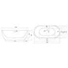 Scudo Onyx White Freestanding Bath 1555 x 745mm