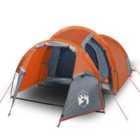 vidaXL Camping Tent Tunnel 2-Person Orange Waterproof