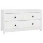Vidaxl Side Cabinet White 100X40X54 Cm Solid Wood Pine