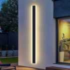ENER-J 100 x 8 cms Size Acrylic Black Wall Lights, 24W Waterproof Ip65 Warm White