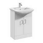nuie 550mm Floor Standing Cabinet & Square Basin - Gloss White