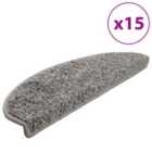 Vidaxl Carpet Stair Treads 15 Pcs Grey 65X21X4 Cm