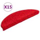 Vidaxl Carpet Stair Treads 15 Pcs Red 56X17X3 Cm