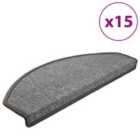 Vidaxl Carpet Stair Treads 15 Pcs Dark Grey 65X24X4 Cm