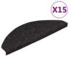 Vidaxl Stair Mats Self-adhesive 15 Pcs 65X22.5X3.5 Cm Anthracite