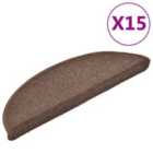 Vidaxl Carpet Stair Treads 15 Pcs Coffee Brown 56X17X3 Cm