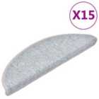 Vidaxl Carpet Stair Treads 15 Pcs Light Grey 56X17X3 Cm