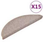 Vidaxl Carpet Stair Treads 15 Pcs Light Brown 56X17X3 Cm
