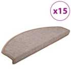 Vidaxl Carpet Stair Treads 15 Pcs Light Brown 65X24X4 Cm