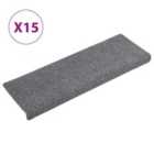 Vidaxl Stair Mats 15 Pcs Needle Punch 65X21X4 Cm Light Grey
