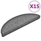 Vidaxl Carpet Stair Treads 15 Pcs Dark Grey 56X17X3 Cm