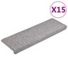 Vidaxl Carpet Stair Treads 15 Pcs 65X21X4 Cm Light Grey