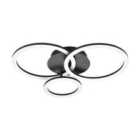 Eglo Parrapos-z Modern Black Steel Smart Control Colour Changing Ceiling Light W45cm