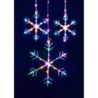 Robert Dyas 120Cm X 45Cm Snowflake Curtain Light - Aurora