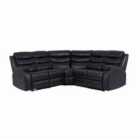 Luxury Life Roma Leather Corner Recliner Sofa - Black