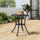 Garden Sanctuary Cast Aluminum Patio Dining Table With Umbrella Hole