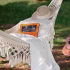 Garden Sanctuary Camping Hanging Canvas Hammock With Balance Spread Bar