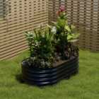 Garden Sanctuary 160X42Cm Black Outdoor Oval-shaped Galvanized Steel Raised Garden Bed