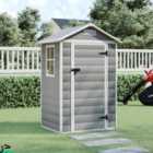 Garden Sanctuary 3.4 X 4.4 Ft Grey Plastic Garden Storage Shed With Ventilation Windows