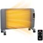 Homcom Mica Electric Space Heater - 2 Heat Settings - Grey