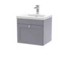 nuie 500mm Wall Hung 1 Drawer Vanity & Basin 1 - Satin Grey