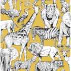 SUPERFRESCO EASY JUNGLE ANIMALS - JAUNE WALLPAPER
