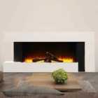 Garden Sanctuary 50 Inch 2000W 7 Shape Electric Fireplace With Wooden Mantel