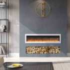 Garden Sanctuary 50 Inch 1500W Recessed Electric Fireplace With Remote Control - White