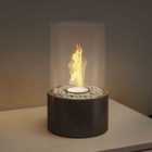 Garden Sanctuary Tabletop Portable Round Bio Ethanol Fireplace - Black
