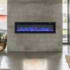 Garden Sanctuary 60 Inch 1500W Recessed Electric Fireplace With Remote Control - Black