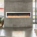 Garden Sanctuary 60 Inch 1500W Recessed Electric Fireplace With Remove Control - White