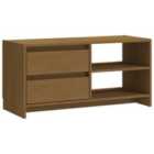 Vidaxl Tv Cabinet Honey Brown 80X31X39 Cm Solid Pinewood