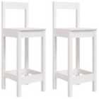 vidaXL Bar Chairs 2 pcs White 40x41.5x112 cm Solid Wood Pine