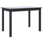 Vidaxl Dining Table Black 114X71X75 Cm Solid Rubber Wood