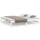 Vidaxl Pull-out Day Bed White 2X(75X190) Cm Solid Wood Pine