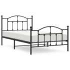 Vidaxl Metal Bed Frame Without Mattress With Footboard Black 107X203 Cm